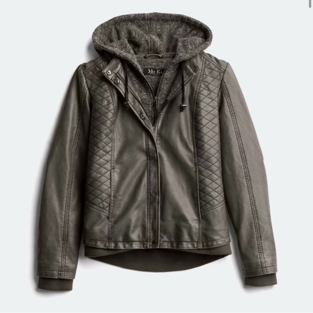 Mo-Ka Women's Gray Leather Jacket